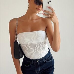 Elegant White Strapless Top